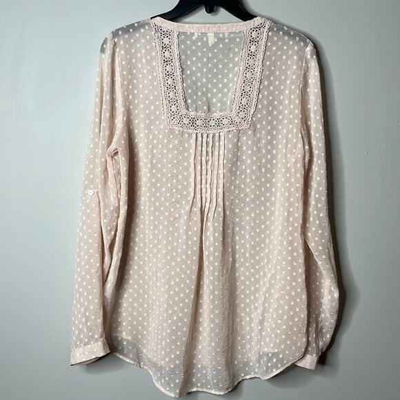 Daniel Rainn Sheer Polka Dot Blouse Small - Picture 5 of 6